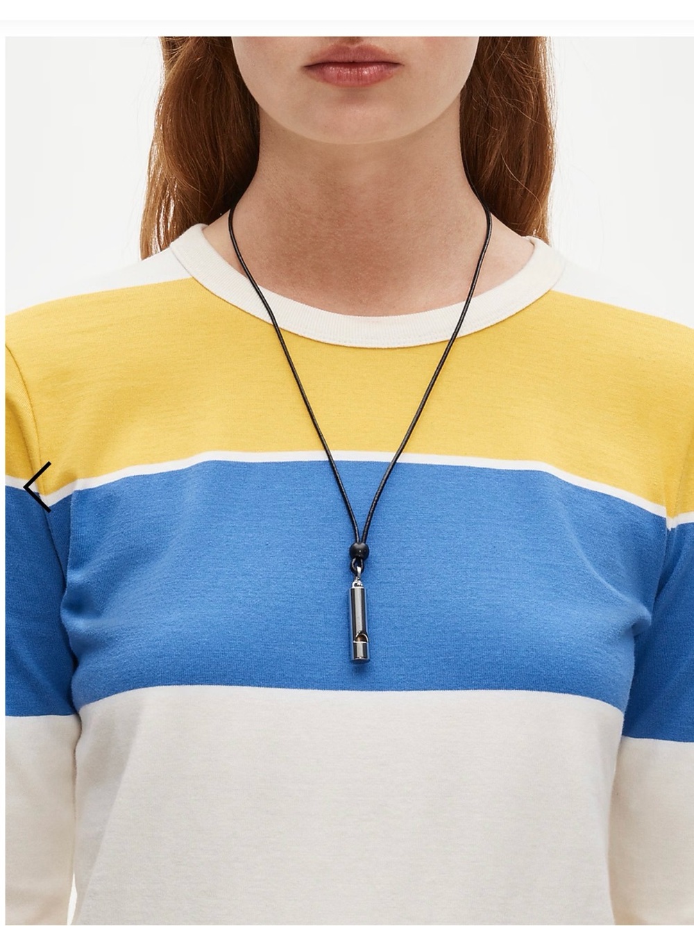 NWT Black Cord Whistle Pendant Necklace - Women Accessories.  BRAND NEW!